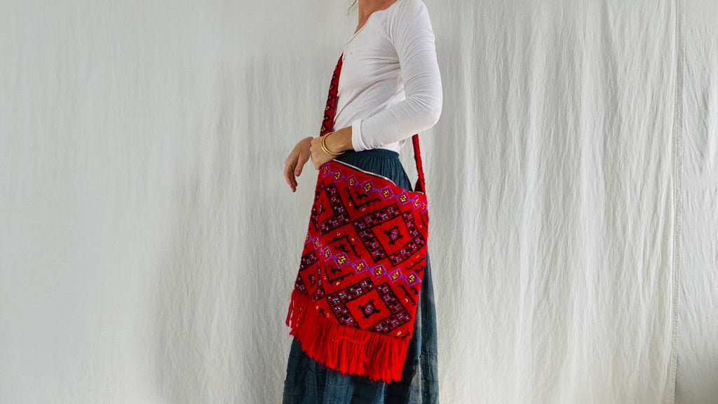 Tenejapa Hand-Embroidered Shoulder Bag. Tribal Chic.