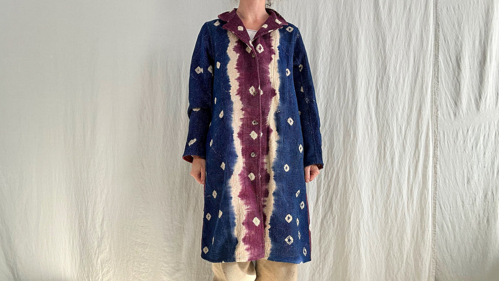 Vintage Kantha Tie Dyed Coat.