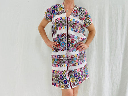 Hand Woven Amuzgo Huipil Dress. Guerrero, Mexico. Rare. 0026