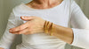 Trio of Golden Bangles. 24kt Gold Plated. Vermeil - Aadya Bazaar