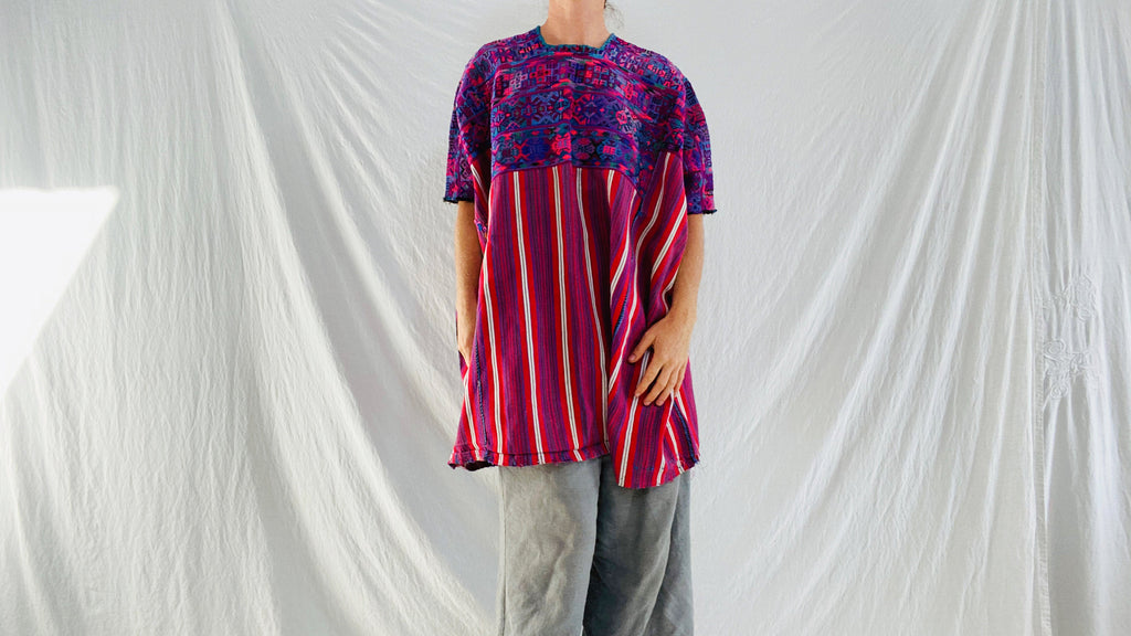 Vintage Guatemalan Huipil. San Juan Atitan. Hand-Woven & Embroidered
