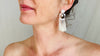 Long Silver Hmong Dangle Earrings. 0114