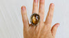 Faceted Citrine Ring. Oversized. Botanicals. Gorgeous. Size 6. 0766