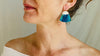 Chrysocolla and Sterling Silver Earrings. 0269 - Aadya Bazaar