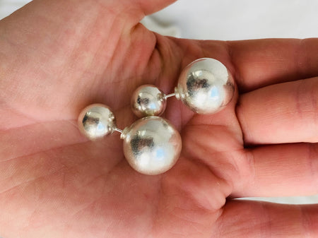 Silver Barbell Earrings. Thailand. 0116