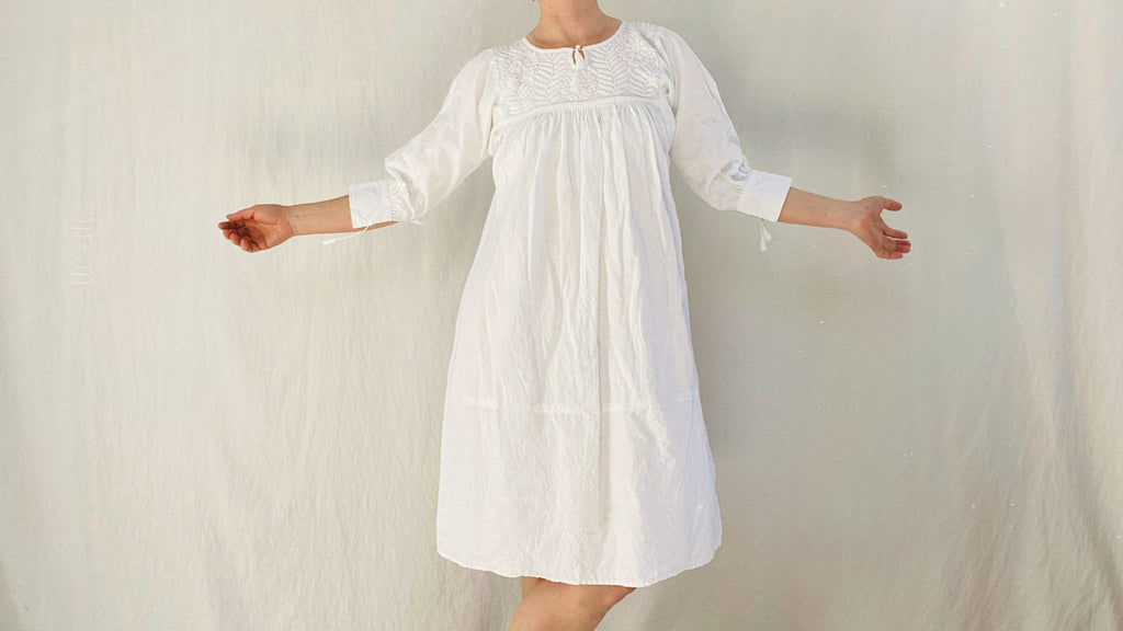 Hand-Embroidered Chamula Blouse. All Cotton. - Aadya Bazaar