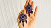 Carved Gourd Earrings. Guatemalita & Sterling Silver. Oaxaca, Mexico. Frida Kahlo - Aadya Bazaar