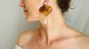 Amber Heart & Sterling Silver Drop Earrings. Atelier Aadya. 0004