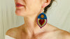 Hojalata Tin Mexican Heart Earrings. Silver Earwire