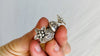 Silver Flower Barbell Earrings. Thailand. 0123