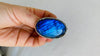 Fiery Oversized Labradorite Ring. Gorgeous Blue. Size 6