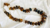 Long Amber & Silver Necklace. Chunky. Southwest Style.