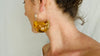 Large Amber Earrings. Sterling Silver Ear Wire. 0236