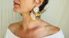 Large Amber Drop Earrings. Sterling Silver Ear Wire - Aadya Bazaar