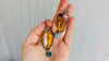 Paua, Amber & Silver Earrings. 0461 - Aadya Bazaar