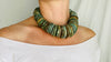 Mayan Guatemalita Jade Graduated Disks Choker Necklace. Guatemalan. - Aadya Bazaar