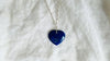Heart Pendant. Lapis and Silver Necklace. - Aadya Bazaar
