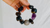 Amber, Fluorite & Silver Bracelet. - Aadya Bazaar