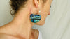 Abalone & Sterling Silver Media Luna Earrings. Paua