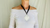 Cast Milagro Necklace. Sacred Heart. Silk Satin Ribbon. - Aadya Bazaar