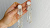 Long Silver Hmong Dangle Earrings. 0151