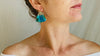 Chrysocolla and Sterling Silver Earrings. 0269 - Aadya Bazaar
