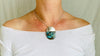 Labradorite and Silver Pendant Necklace. Snake Chain - Aadya Bazaar