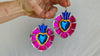 Hojalata Tin Mexican Heart Earrings. Silver Earwire