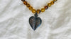 Amber Necklace, Barro Negro Heart Pendant. Mexican Amber. - Aadya Bazaar