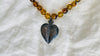 Amber Necklace, Barro Negro Heart Pendant. Mexican Amber.