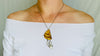 Amber & Milagro Pendants Necklace. Mexico. Sterling Silver and Amber.