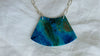 Chrysocolla Pendant Necklace. Sterling Silver Chain 0103