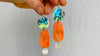 Abalone, Coral and Sterling Earrings. Native American