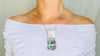 Paua & Silver Necklace. Pendant. Snake Chain. - Aadya Bazaar