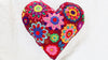 Hand-Embroidered Heart PIllow. Throw Pillow - Aadya Bazaar