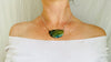 Labradorite and Silver Pendant Necklace. Snake Chain - Aadya Bazaar