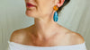 Blue Apatite & Amber Drop Earrings. Sterling Silver
