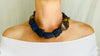 Lapis and Amber Beaded Necklace. Mexican Amber. Chunky - Aadya Bazaar