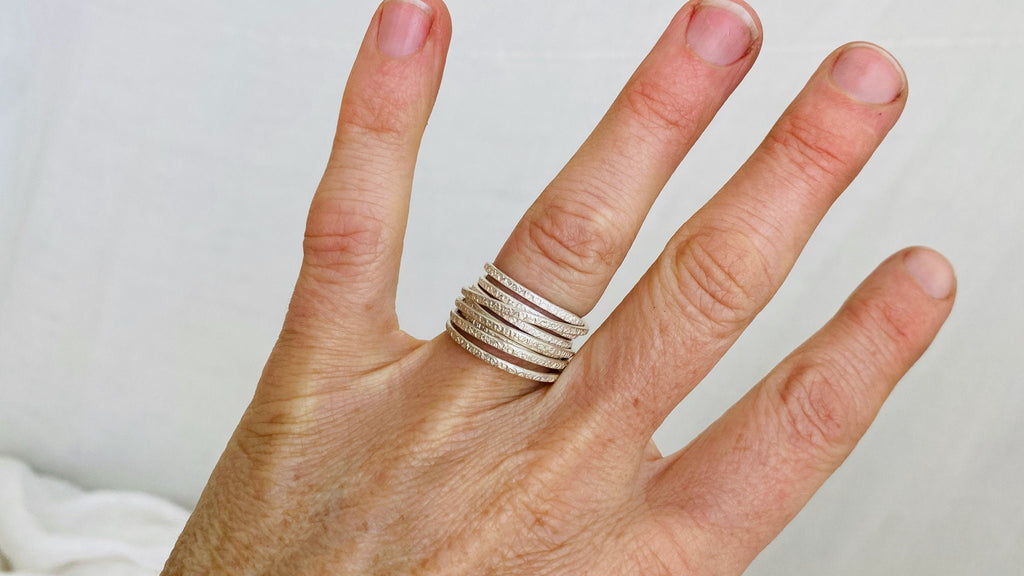 Silver Stacked Ring. Sterling Silver