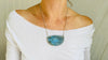 Labradorite and Silver Pendant Necklace. Snake Chain - Aadya Bazaar