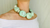 Green Moonstone Beaded Necklace. Fine Silver Beads
