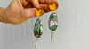 Paua, Amber & Silver Earrings.