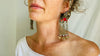 Vintage Kuchi Tribal Earrings with Chain Supports.