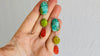 Chrysocolla, Spiny Oyster & Gaspeite Earrings. Sterling Silver