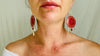 Carved Gourd and Sterling Silver Earrings. - Aadya Bazaar