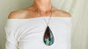 Labradorite and Silver Pendant Necklace. Sterling Silver Chain