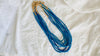 Vintage African Multi Strand Necklace. Ghana. Blues.
