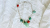 Turquoise, Coral and Silver Chain Necklace.