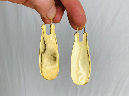 Flat Hoop Earrings. 24 kt Gold Plated Sterling Silver. Atelier Aadya - Aadya Bazaar