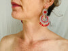 Vintage Oaxacan Filigree Earrings. Coral. Sterling Silver. Mexico. Frida Kahlo - Aadya Bazaar